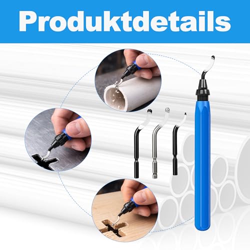 Glamifyr Entgratungswerkzeug Set | Deburring Tool 3D | Druck Entgrater + 10 Ersatzklingen + 3 Diamantfeilen | Präzises Entgraten & Polieren von Kunststoff, Metall, Aluminium & Resin