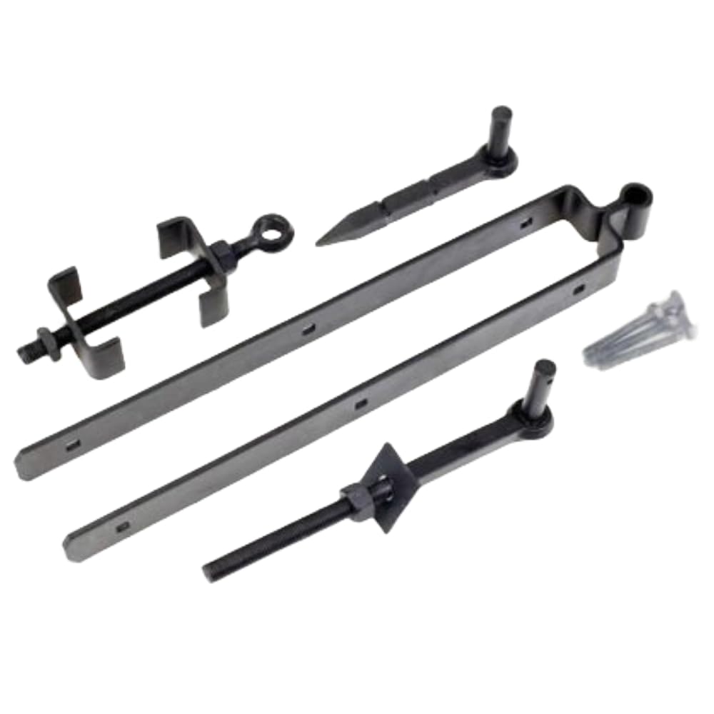 B&Q -  18" 450mm Adjustable Double Strap Field Gate Hinge Set Black Heavy Duty
