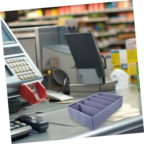 Caja organizadora para monedas de plástico gris miniatura 3