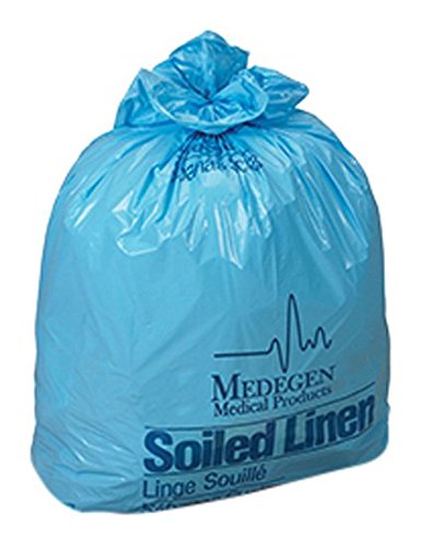 Medegen R285HA Laundry and Linen Bag with Soiled Linen Printed, Star Seal, Coreless Roll, Light Blue/Blue, 1.05mil Gauge, 20 Gallon-30 Gallon Capacity, 30.5" Width, 41" Length, Pack of 250