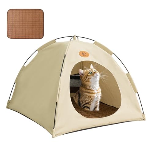 Premium Katzen Kühlzelt, Katze und Hund Zelt, Tragbares Kühlhaus für Katzen, Kühlhaus Katze aus Atmungsaktivem Material, Waschbar & Leicht, Kann...