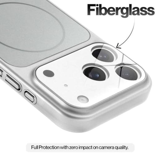 Image of for iPhone 17 Pro Max |Convert to 17 pro /17 Pro Max Style Premium Back Glass Magsafe Wireless Charge Converter Cover for iPhone 17 Pro Max |Convert to 17 pro /17 Pro Max (Silver)