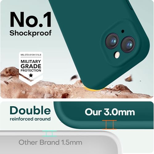 Image of LOVE 3000 Designed for iPhone 13 Case, Premium Silicone with [Camera Protection] [Soft Anti-Scratch Microfiber Lining] Shockproof Protective Phone Case for iPhone 13 Holsters 6.1 inch, Teal