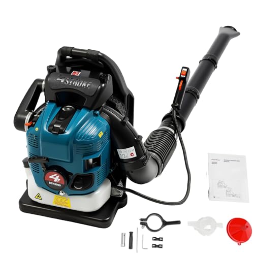 Souffleur de feuilles à essence 75,6 CC 4 temps pour sac à dos 2600 W 7000 R/min Vitesse...
