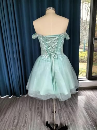 Forward Short Lace A Line Applique Homecoming Dresses for Teens Tulle Dress with Off Shoulder Princess Ball Gowns3