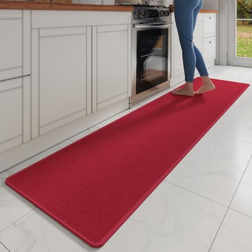 YDKGL Extra Long Kitchen Runner Rugs Kitchen Mat Non Slip Red 17"x95"