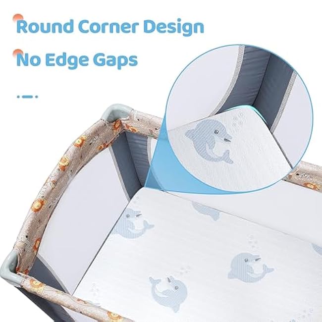 Pack and Play Mattress,38X26 Thick Dual Sided Firm & Soft Memory Foam Pack N Play Mattresses Pad with Breathable Washable Cover