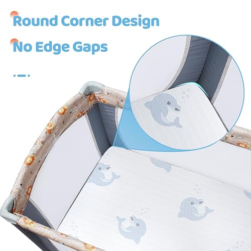 Image of Pack and Play Mattress,Breathable Dual Sided Firm & Soft Memory Foam Pack N Play Mattresses,Baby 38 inchX26 inch Mattress for Pack N Play with Removable Cover (White02)