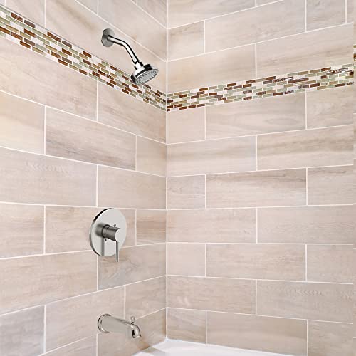 Image of Design House 594309 Eastport II Contemporary 5-Function Shower Head for Bathroom, Satin Nickel