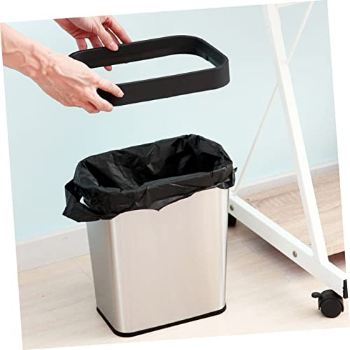 Caneca de basura rectangular con aro prensador de acero inoxidable miniatura 5