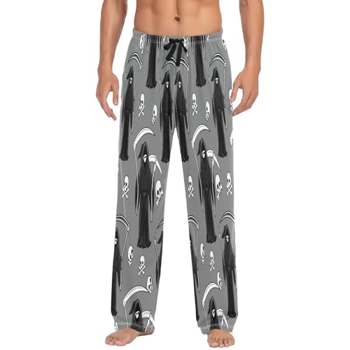 Qilmy Black Cloaks Men's Cotton Pajama Pants, Lightweight Lounge Sleepwear with Drawstring and Pocket2