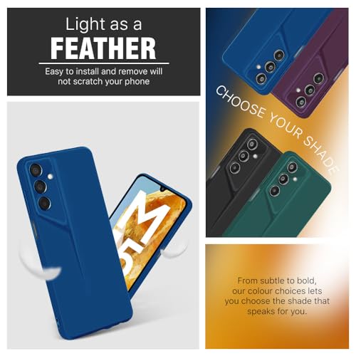 Image of WOW IMAGINE Back Cover for Samsung Galaxy M15 5G Prime Edition | M15 5G | F15 5G | Blade Series Thin Case with Lightweight Design | Camera Protection | Soft Matte Silicone Flexible Mobile Case - Blue