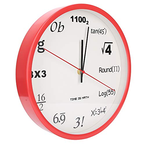 Horloge murale quartz 30 cm rouge en métal pour déco salon moderne - 2