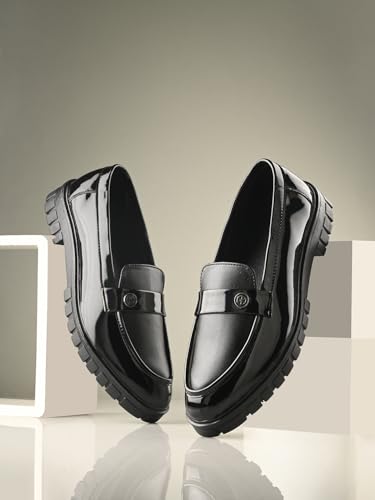 Image of MACTREE Men's Polyurethane (PU) Chunky Sole High Heel Loafers