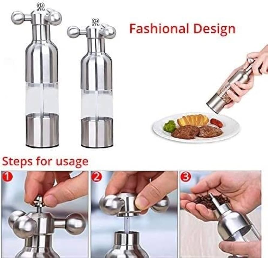 Amazon｜ソルトアンドペッパーミルグラインダー、手動調節可能