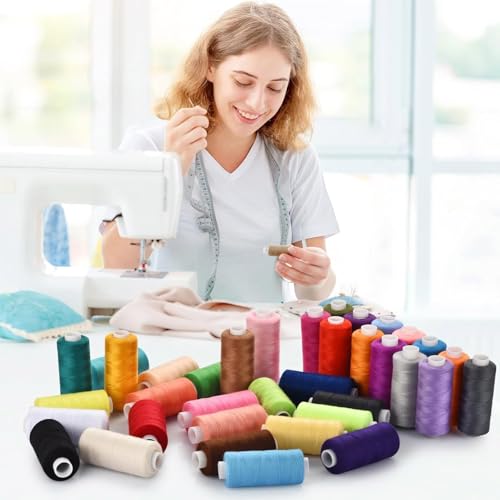 Hilo para coser 36 colores 400 yardas poliéster miniatura 5