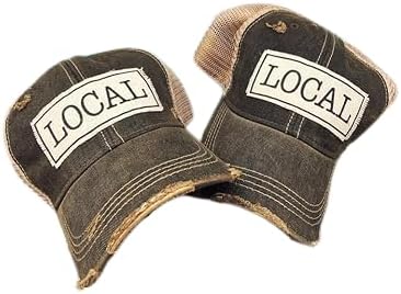 VINTAGE LIFE Local Leather Patch Trucker Cap, Black, Cotton, Polyester, Indoor, Outdoor'