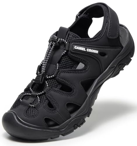 CAMEL CROWN Men's Comfortable Summer Sandals Breathable Beach Sandals Adjustable Outdoor Camping Walking Sandals Athletic Sport Sandals for Water Travel Hiking