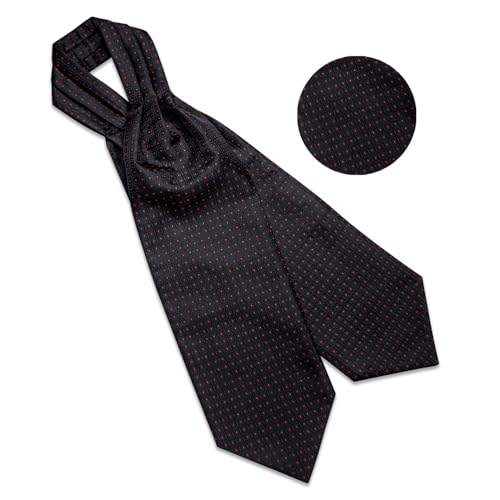 Image of DiBanGu 3PCS Ascot Ties for Men Wedding Jacquard Woven Silk Ascot Cravat for Men Cravat Tie and Pocket Square Set