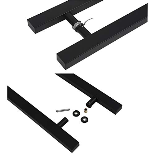 Poignée porte coulissante acier inoxydable noir robuste push-pull - 5