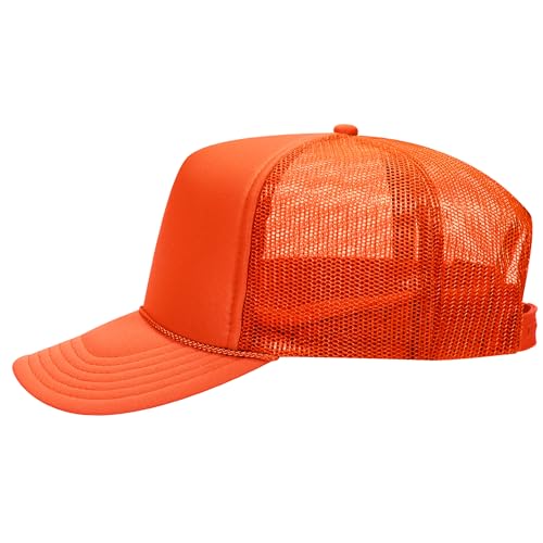 Image of OTTO Polyester Foam Front 5 Panel High Crown Mesh Back Trucker Hats in 97, Bulk, Wholesale