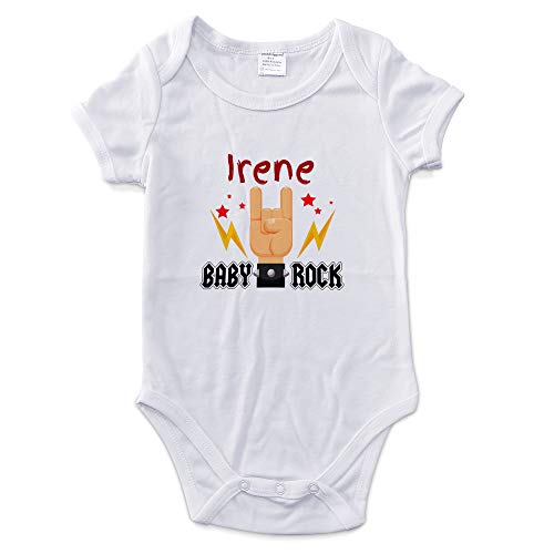 LolaPix Body bebé divertido personalizado con nombre. Regalos personalizados para bebés. Bodies personalizados manga corta. Varias tallas. Roquero