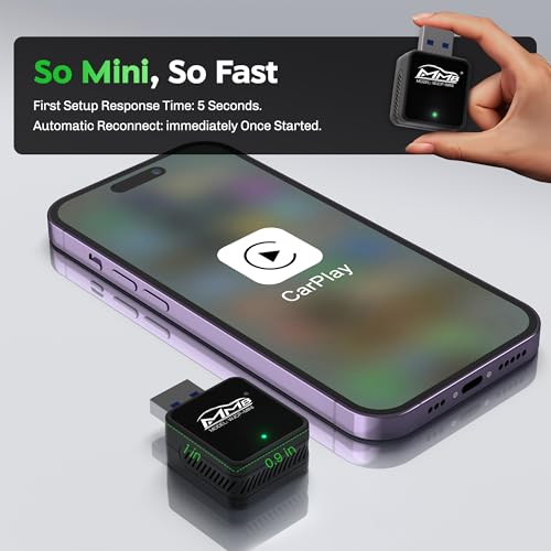 MMB Adaptador Carplay sem fio para iPhone, mini dongle Carplay Plug & Play para conversão rápida com