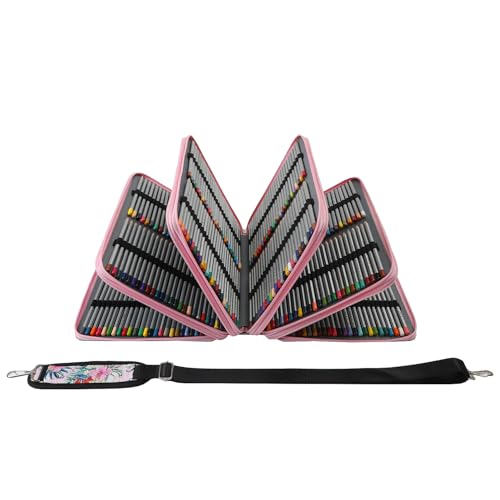 Image of 500 Individual-Slot Colored Pencil Organizer with Zipper - Durable Fabric Art Storage Bag for Painters and Artists