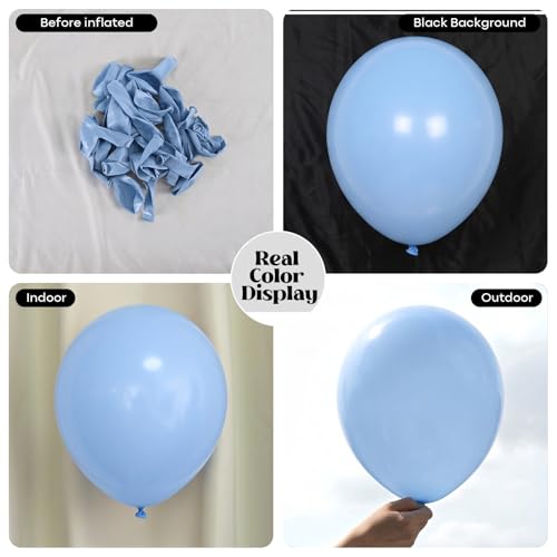 Image of Togvu Pastel Blue Balloons, 50Pack 12 Inch Baby Light Blue Latex Party Balloons for Birthday Bridal Baby Shower Gender Reveal Easter Party Decorations