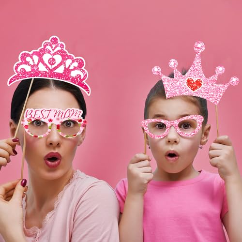 HOWAF 30pcs Happy Mother's Day Glitter Photo Booth Props,I Love You Mom Photo Props for Mother’s Day Decoration,Fun Mother Day Selfie Props, Mother’s Day Cutouts for Mom’s Birthday Party Supplies - Image 6