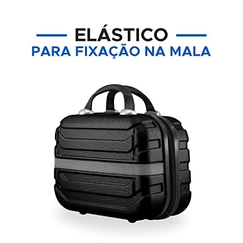 Frasqueira de Viagem Bagagem de Mão ABS Unissex (Preto)