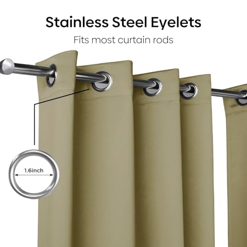 Image of Haus and Kinder Blackout Curtains 5 feet for Window,Pack of 2 Blackout Curtains for Window,100% Room Darkening Curtains Blackout 5 feet Long (Pista Green, 114x152 CM)