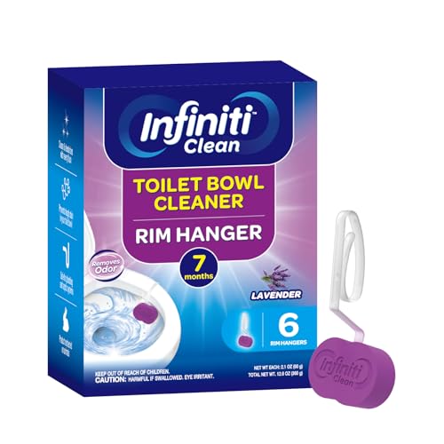 Toilet Bowl Cleaner Rim Hanger, 6 Count Automatic Bowl Toilet Cleaner, Cleans and Freshens Toilet Bowl, Lavender Scent - 7 Month