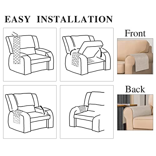 Spwiy Linen Sofa Armrest Protector Cover Sofa Armchair Slipcover 2 Pcs For Living Room Loveseat Sofa Couch Recliner Luxury European Sofa Arm Protector Nonslip For Pets, Cats, Champagne #TOP4