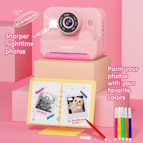 Miniatura 6 de Camara De Fotos Instantaneas,12mp Selfi Camara Instanea,1080p 2,4 Hd Video Camara Fotos Infantil Para Niños Con Tarjeta Sd De 32gb,Regalos Comunion Para Niñas De 3 A 12 Años Cumpleaños Navidad