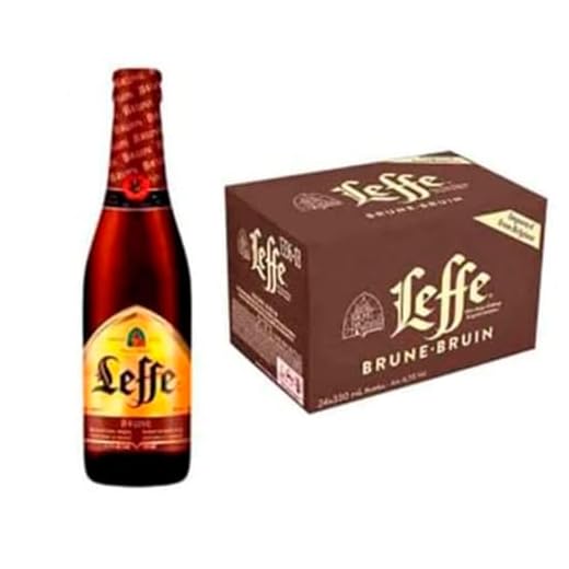 Leffe Brune Cerveza Belga, Brillante y Espuma Consistente, Pack 24 Botellas x 33 cl, 6,5% Volumen de Alcohol