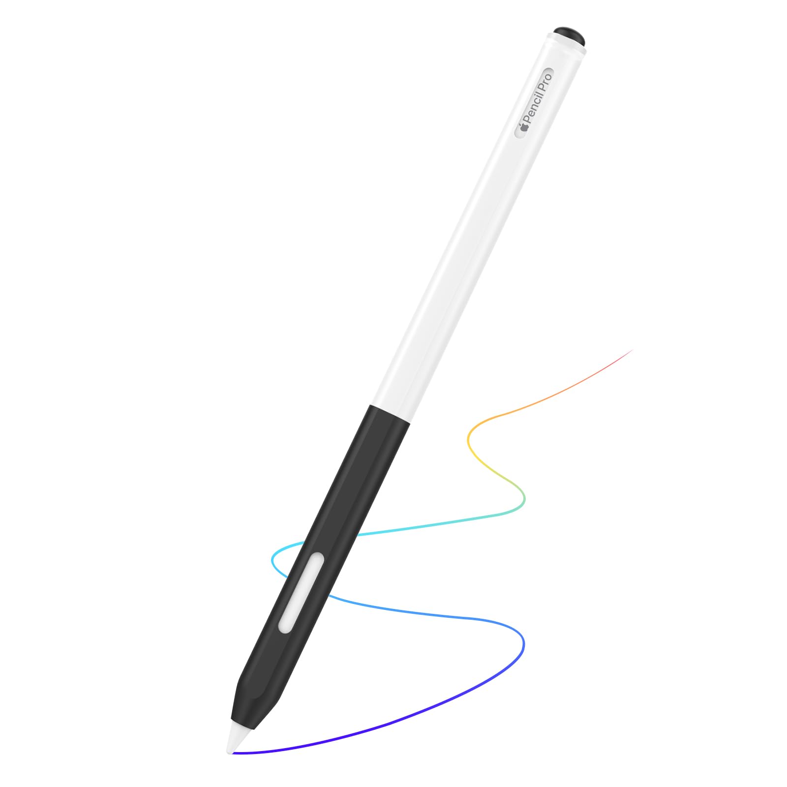 MoKo Clear Silicone Case for Apple Pencil Pro/ 2nd Generation, Black | Crystal Clear Silicone, Protective Cover Sleeve, Compatible with Magnetic Charging, Compatible with Double Tap