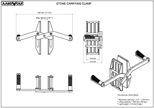 Aardwolf Stone Carrying Clamp SCC03-W - White Rubber