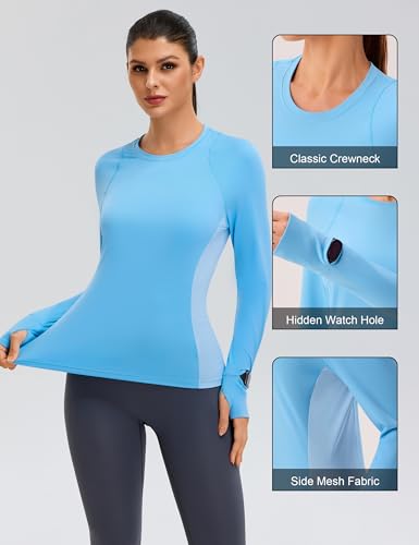 BMJL Women's Long Sleeve Workout Tops Gym Athletic Hiking Shirts Running Training Yoga T-Shirts Fall Outfits 20252
