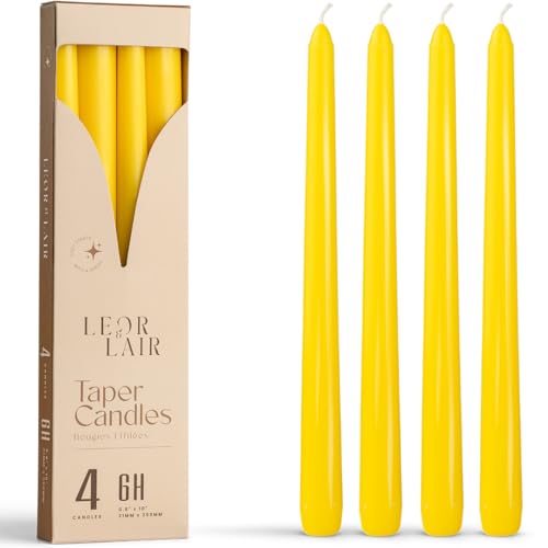Leor & Lair Yellow Taper Candles - 4 Pack...