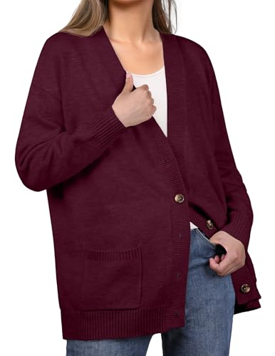 Image of GRECERELLE Women's 2025 Fall Cardigan Sweaters Oversized Open Front Button Knit Outwear Coats with Pockets