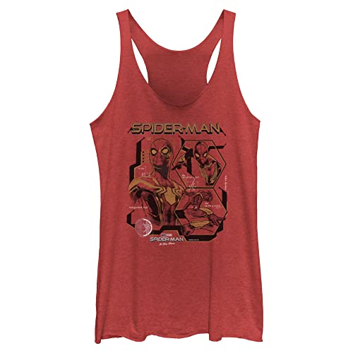 Débardeur Spider-Man vêtement été décontracté femme rouge chiné S
