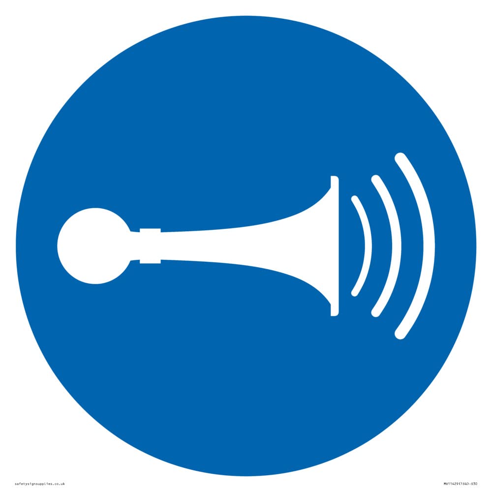 Mandatory: Sound horn Sign - 300x300mm - S30