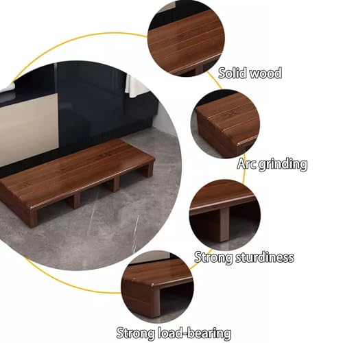 Taburete de madera maciza para casa, banco rectangular de 80x30x15 cm resistente y ecológico 3