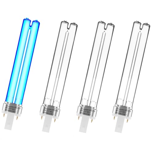 Image of coospider-repta 4 Pack 9 WATT UVC PL-S9 /TUV G23 Base Replacement UV Light Bulb for Outdoor Pond Clarifier Compatible with JUP-01 UVE9 CF400 CF500 UVCP-9 UV Light for Aquarium