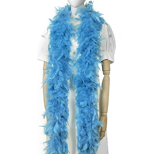 Larryhot Türkisfederboa, 60 g, ca. 2 m, Truthahn-Boa-Federn für Partys, Weihnachten, Hochzeiten, Kostüme, Konzerte, Haustiere und Heimdekoration...