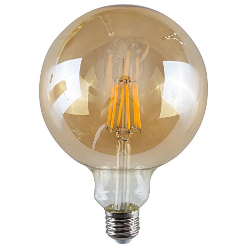 MiniSun | Retro Style 6W LED Filament ES E27 Amber Tinted Light Bulbs | LED Bulbs, Home Décor & Improvement Essential | Set of 2 | 2700K Warm White