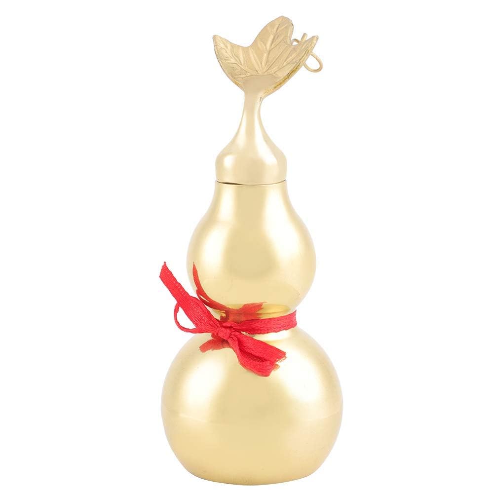 Pssopp Traditional Chinese Gourd Brass Feng Shui Calabash Decorations Good Lock Wu Lou Hu Lu Gourd Fengshui Natural Wu Lou