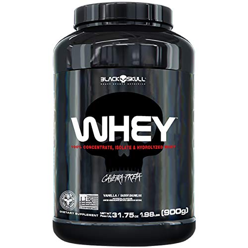 Whey 100% Concentrado Isolado Hidrolisado Baunilha, Black Skull, 900g
