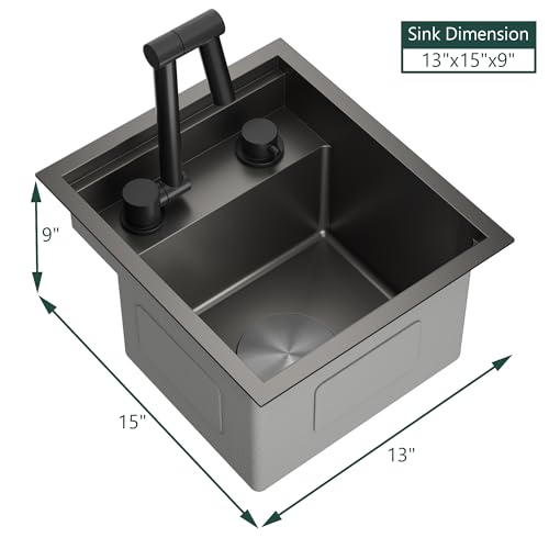 Fregadero camper con grifo para cocinas pequeñas sobre ruedas 3
